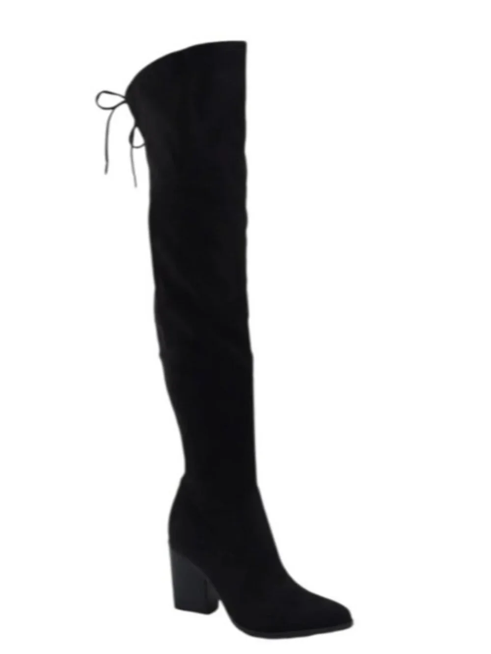 Marc Fisher LTD Black Over the Knee Pointed Toe Block Heel Boots 8M NWOB